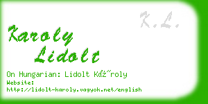 karoly lidolt business card